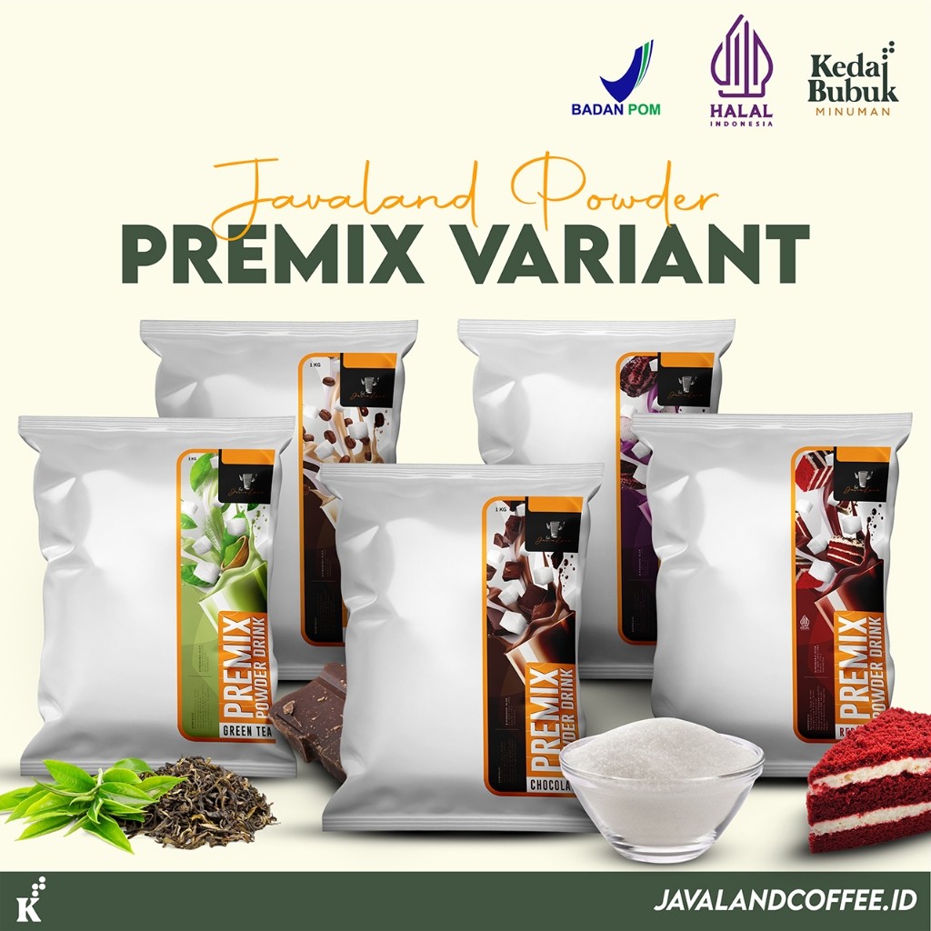 

Javaland Bubuk Minuman Aneka Rasa 1Kg - Mix Sugar / Premix Gula | Choco Royal , Cappucino , Green Tea / Matcha , Avocado , Taro , Red Velvet | Minuman Kekinian | Javaland Powder Drink