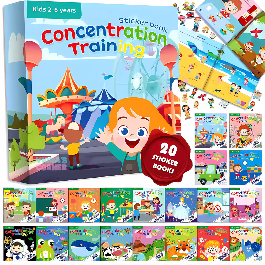 

Sticker Book Buku Stiker Setiker Tempel Anak DIY Edukasi Aktivitas 3 4 Tahun Concentration Training