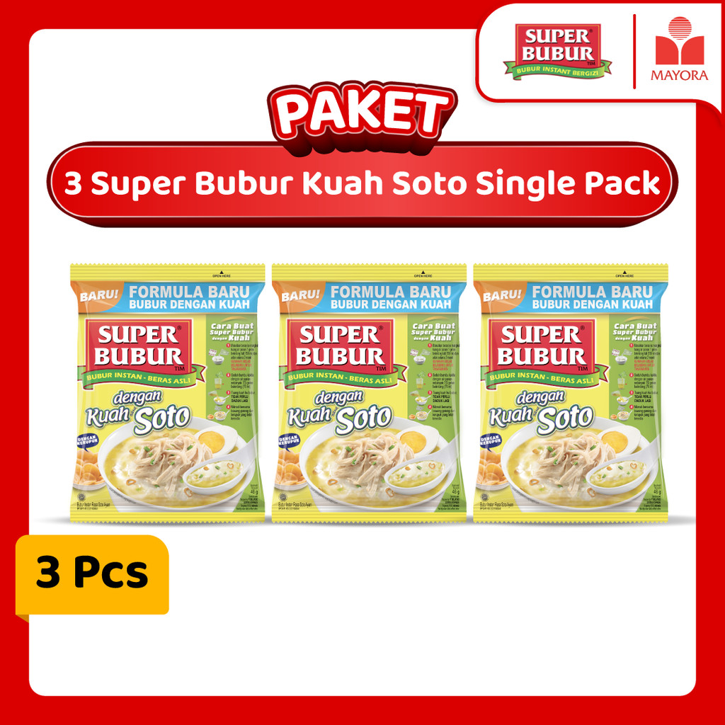 

Paket 3 Super Bubur Kuah Soto Single Pack