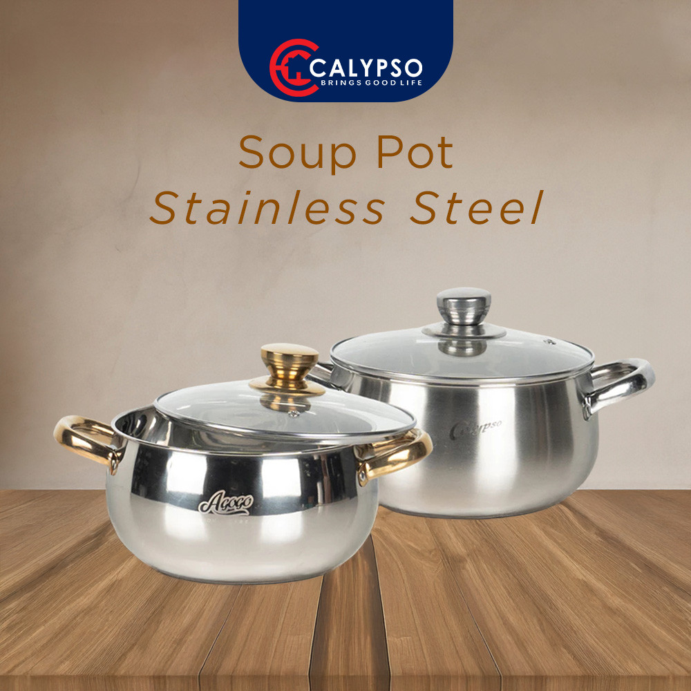 Agogo Soup Pot Silver & Gold 20-24cm Stainless Steel