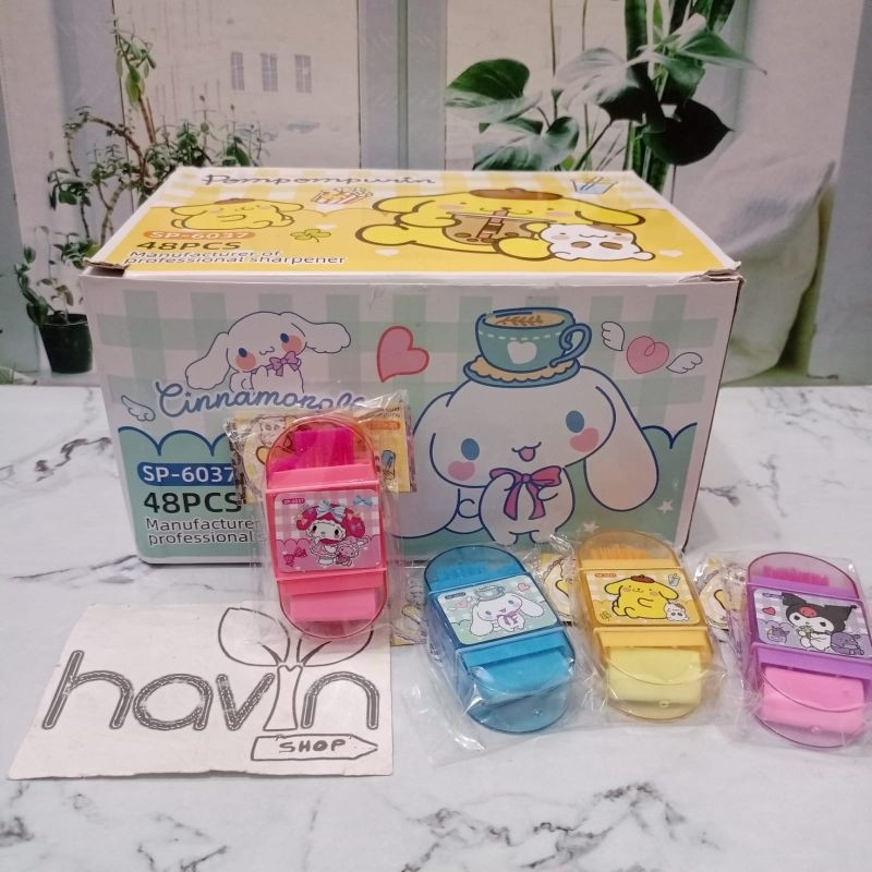 

serutan 3 IN 1/serutan + hapusan + sikat/rautan sikat lucu/orotan anak