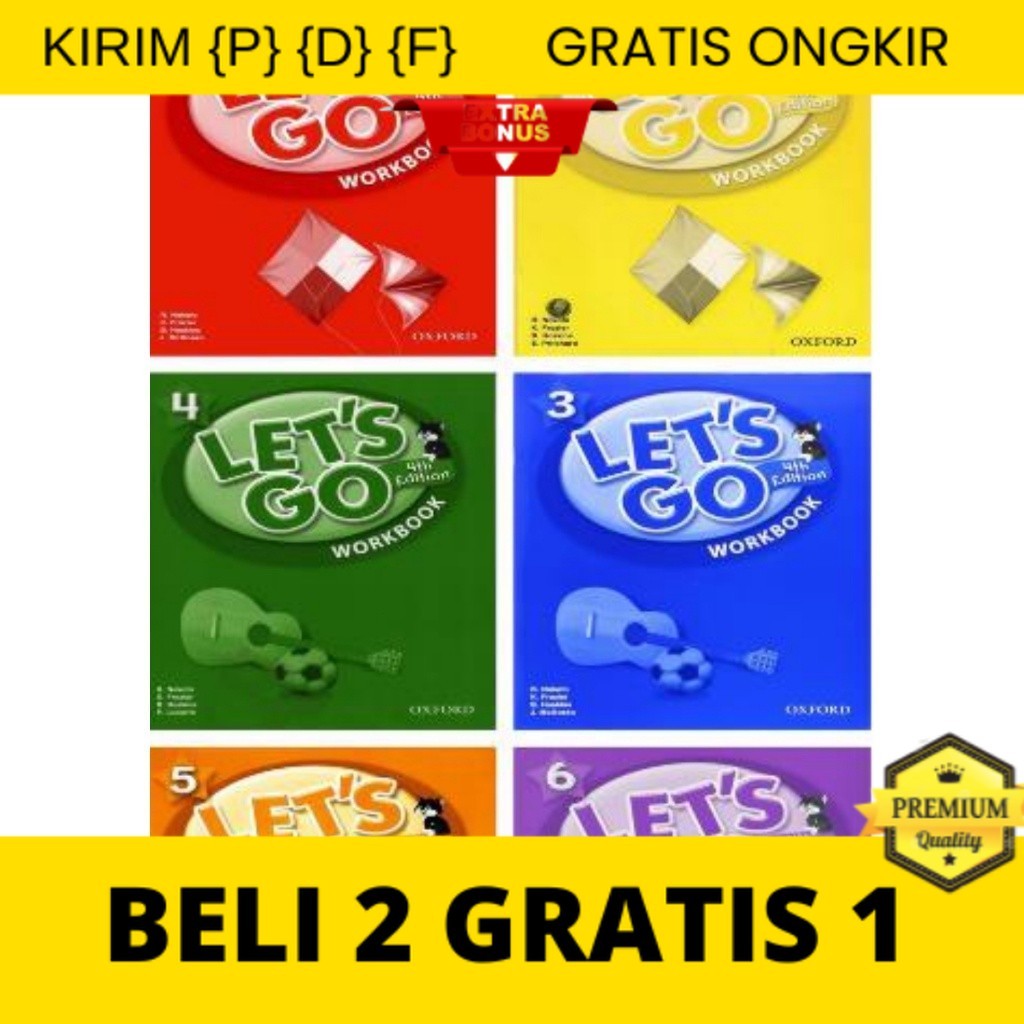 

{P} {D} {F} Cod / Ox Lets Go 4th Edition Workbook 1/2/3/4/5/6/ Black White