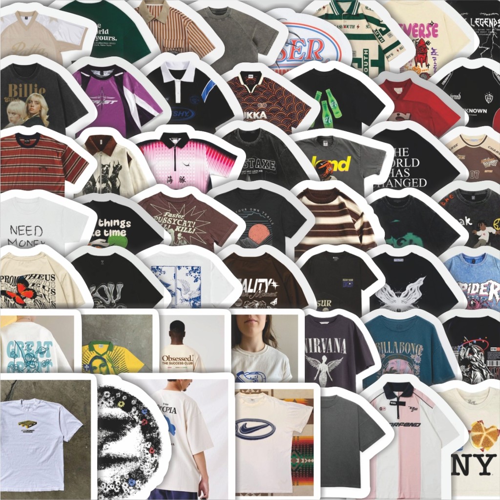 

Stiker Cutting Pack Stiker T-Shirt V11 Isi 100Pcs Series Aesthetic Lucu Keren Untuk Koper Bahan Vynil