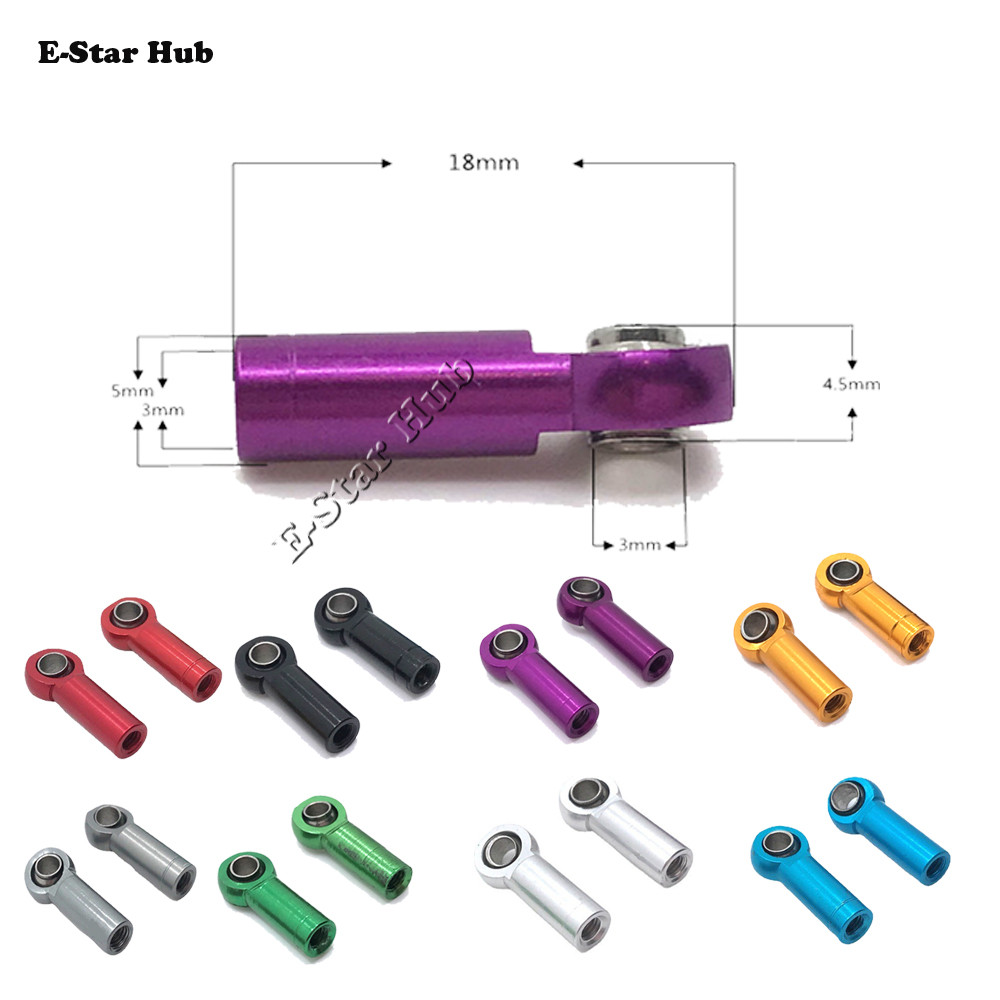 2pcs Metal M3 Aluminum Link Rod Tie Rod End Ball Joint Alloy 3MM Ball Head Hole L4.5MM For RC Car Tr