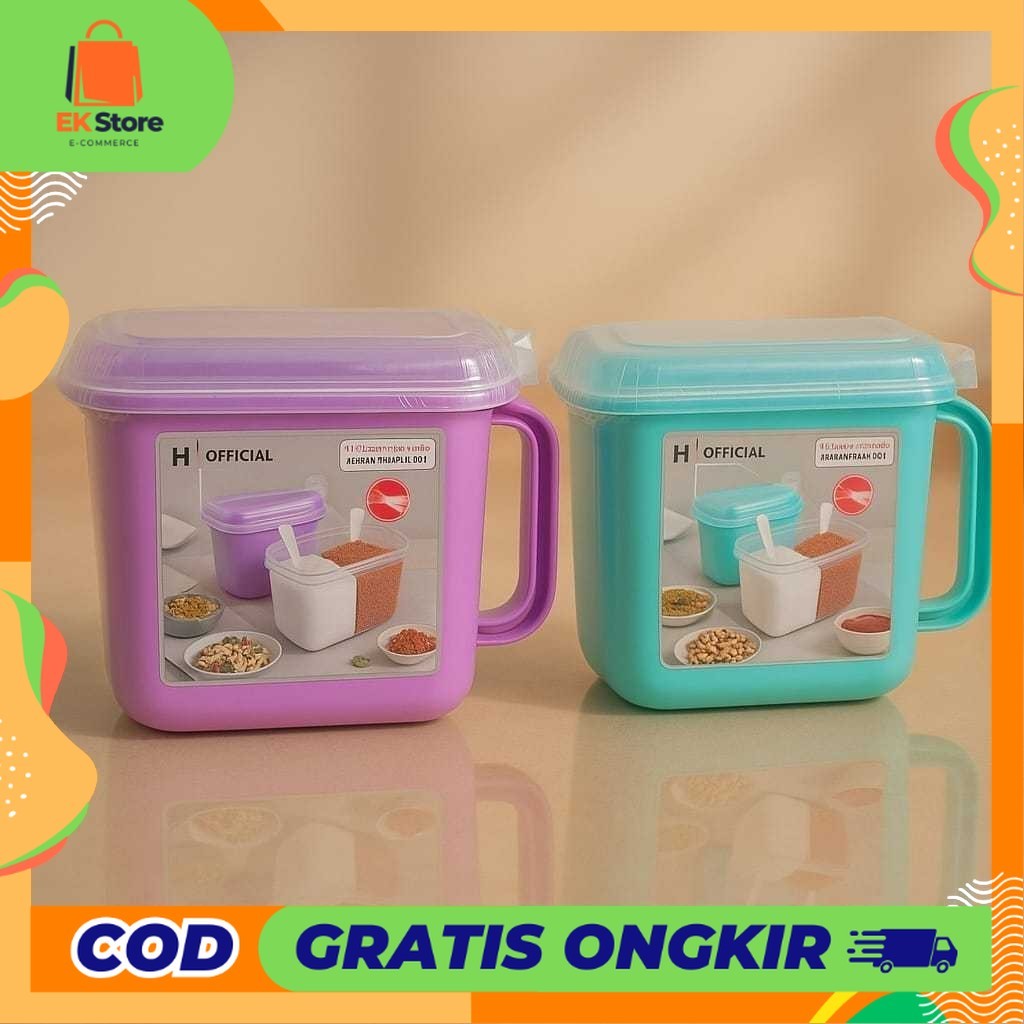 EK Wadah bumbu sekat plastik // tempat bumbu masak // tempat bumbu dapur