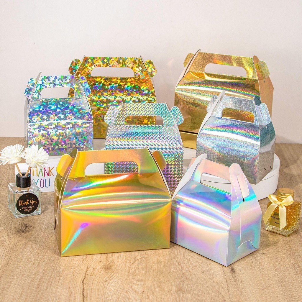 

(SYQ) Kotak Kado Hologram Snack Box Premium Kemasan Kue dan Hampers Bagle Box