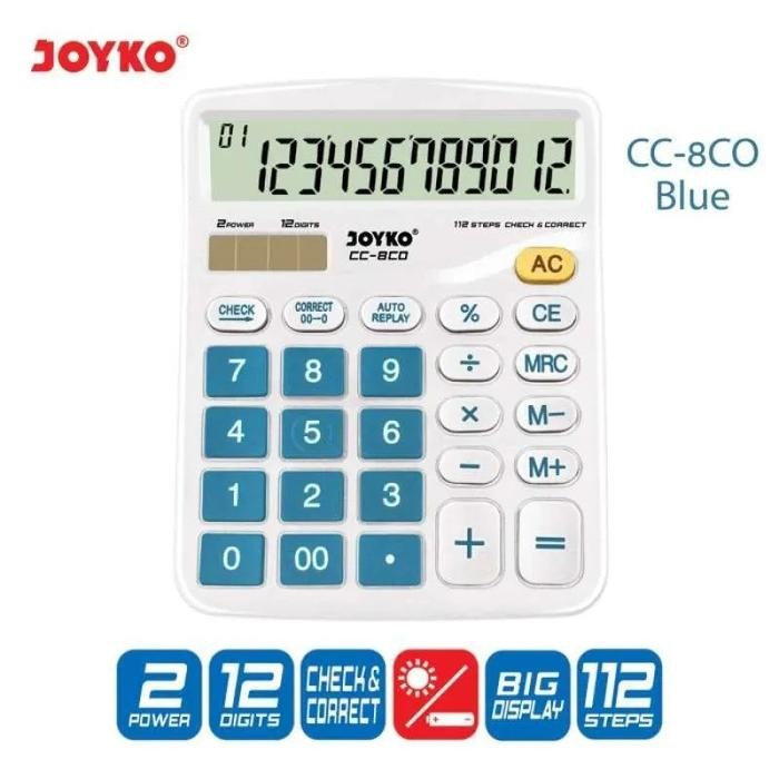 

⌞ Limited Stok⌝ - Terlaris Kalkulator 12 Digit Joyko CC-8CO Check & Correct - Biru