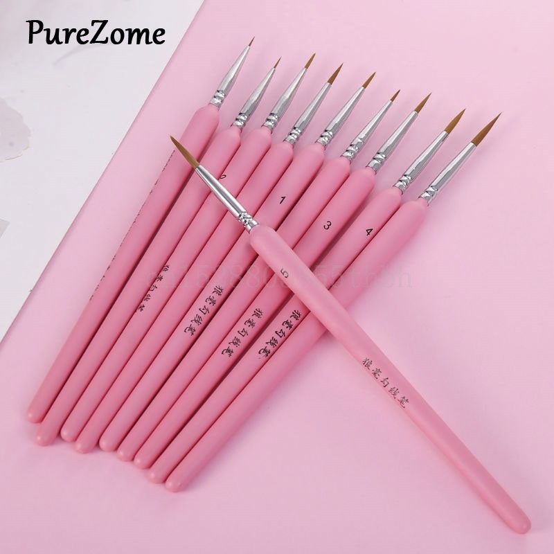 

10Pcs/set Wolf Hair Hook Line Pen Fine Paint Brush Pen Set Artist Watercolor Acrylic Painting Brush Art Drawing Supplies