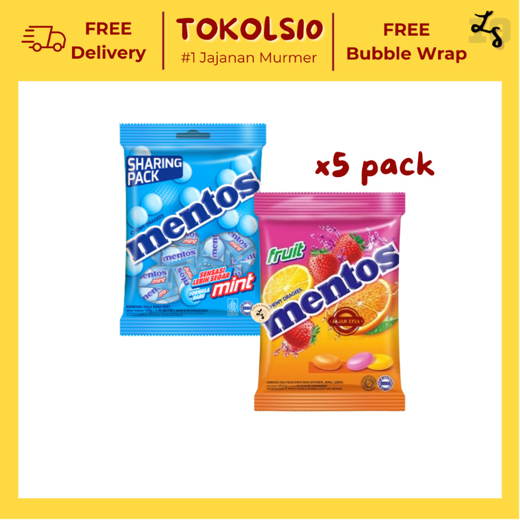 

[5 PCS LEBIH HEMAT] Aneka Permen Mentos/Kis/Lazery/Kaki/Relaxa