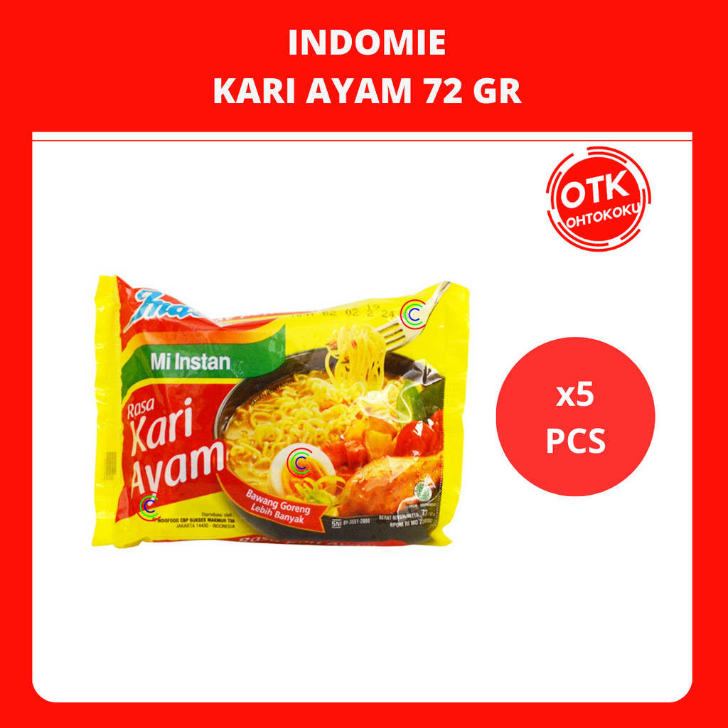

Indomie Mi Instan Rasa Kari Ayam 72 gr x 5 pcs