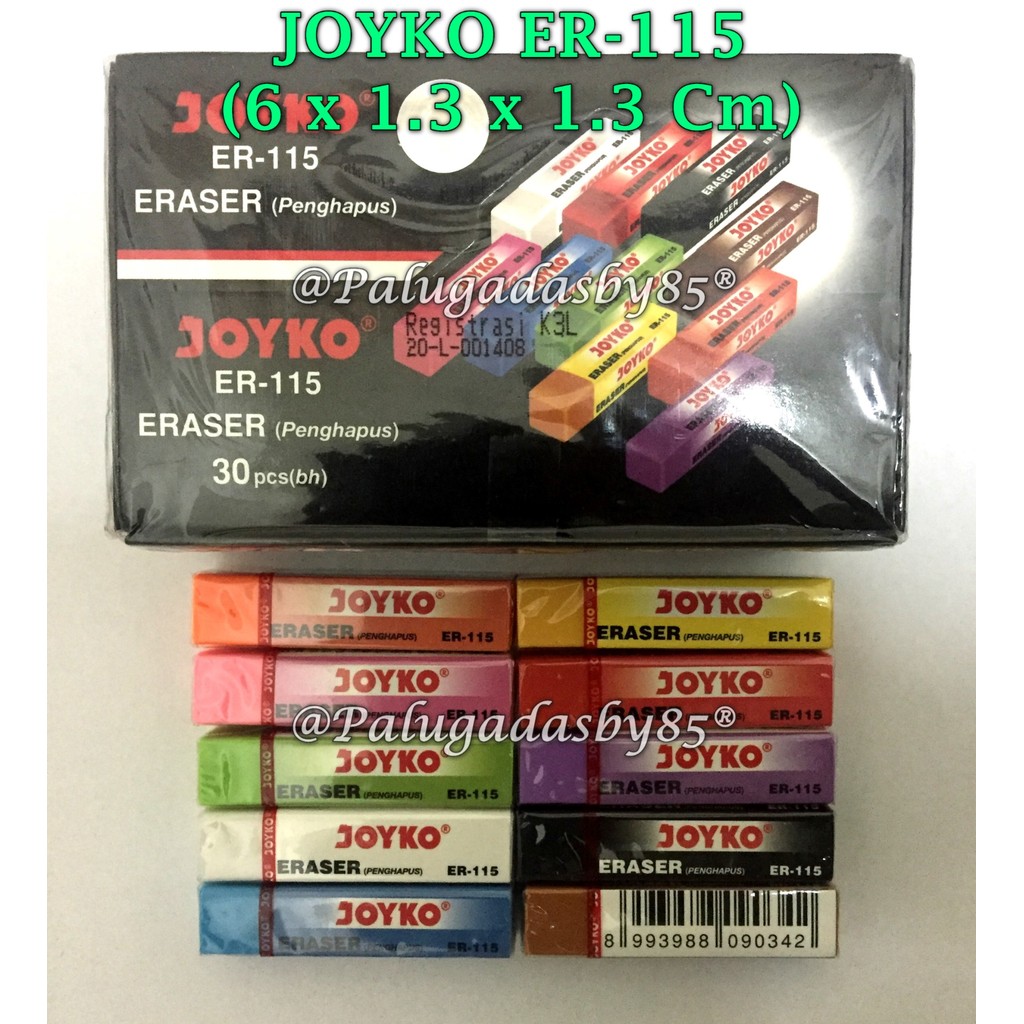 

(1 Pak isi 30 Pcs) Penghapus JOYKO ER-115 10 Warna / Penghapus Eraser Joyko ER-115 (1 Pak/30)