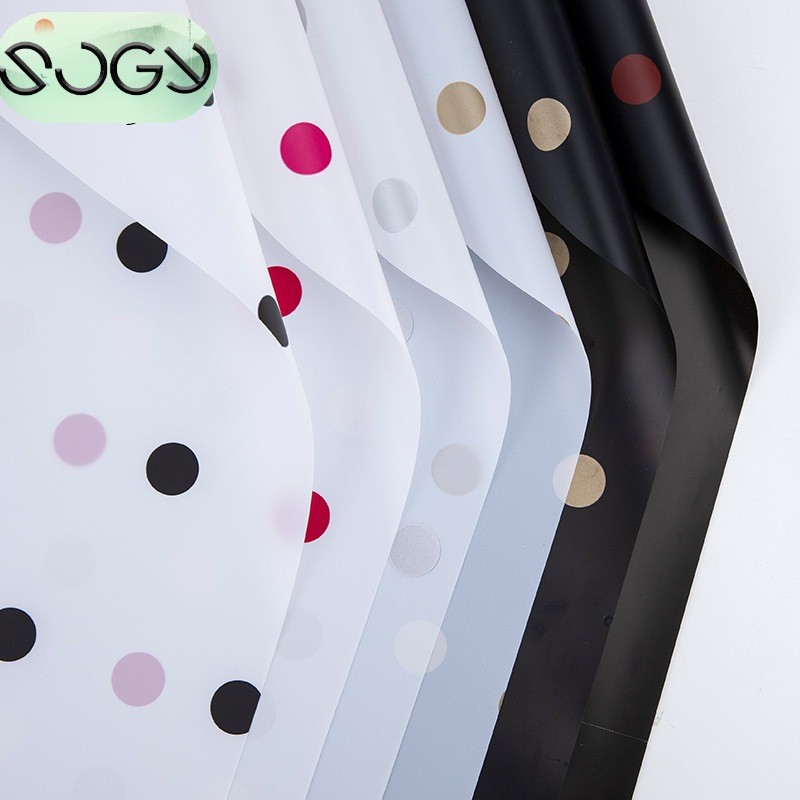 

[ 20 LEMBAR ] Kertas Buket Polkadot Cellophane Flowerwrap Flower Wrapping Pembungkus Bunga Ecer KB6043