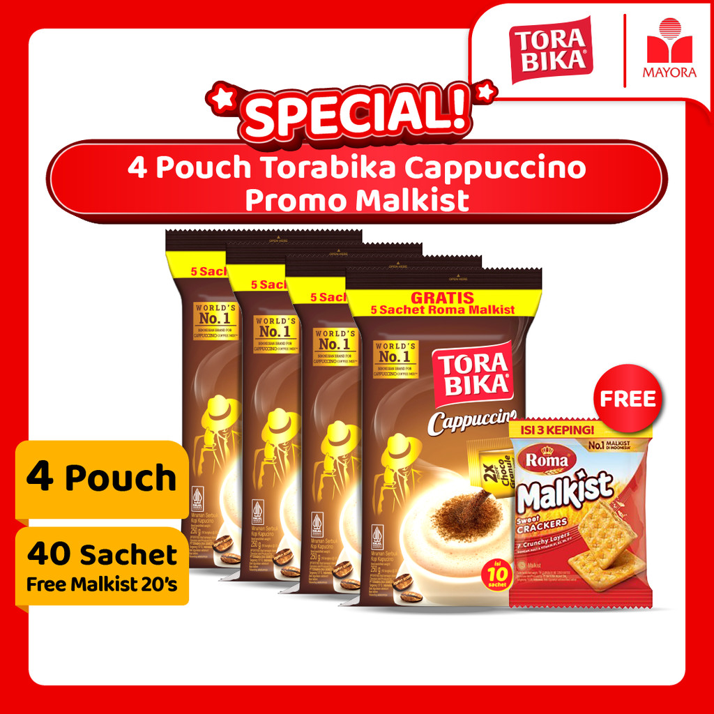 

Paket 4 Pouch Kopi Torabika Cappuccino Promo Malkist