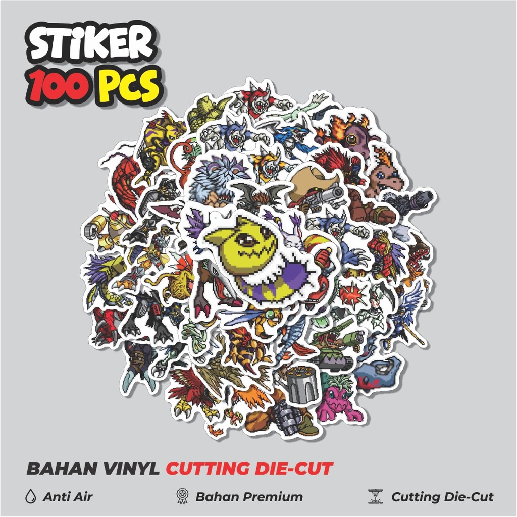 

Terbaru! 50 pcs Stiker Pixel Digimon V68 Dekorasi Lucu Kreatif untuk Notebook, Skateboard, HP