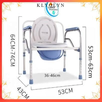 Kursi BAB lipat kursi Toilet Lansia kursi Pispot Commode Chair - Kursi Pispot+Kardus