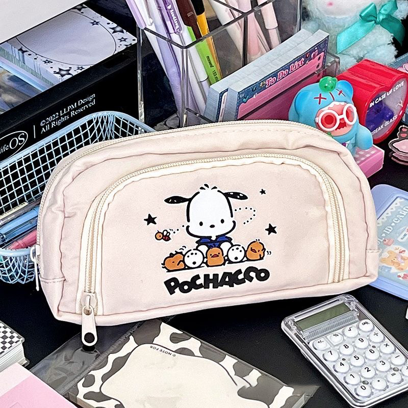 

Kawaii Pochacco Anime Pen Bag Cute Cartoon Student Pencil Box Stationery Case Large Capacity Cosmetics Storage Bag Gifts