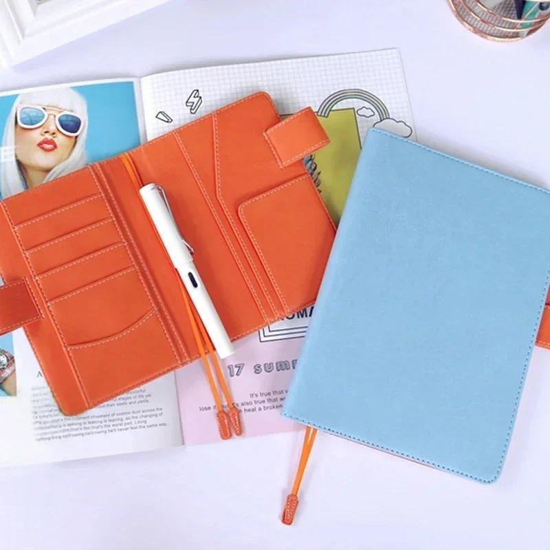 

A6 A5 Notebook Cover for Hobo Midori Planner Diary Book Leather Specifications Covers Japanese Style Icecream Color School