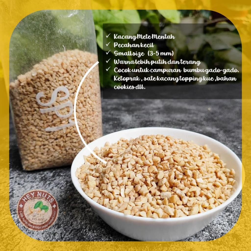 

Mede Patahan Mete Pecahan Mentah Pecah 3-4mm SP1 Berat 1kg