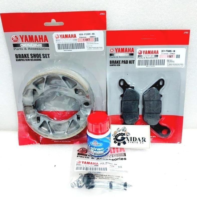 . Kampas Rem Depan Belakang + Minyak Rem + Seal Master Vega Zr Vega R New  Jupiter Z  Byson Mio J