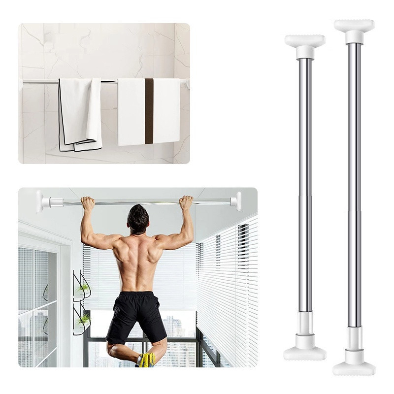 TIANG SERBAGUNA FLEKSIBEL - Tiang Jemuran/Gorden Stainless, Tinggi Adjustable 180-200cm