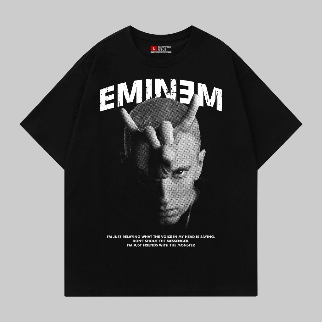 Horror Issue T-Shirt EMINEM  bootleg Black Unisex - Kaos Band eminem Hitam Unisex S-XXL