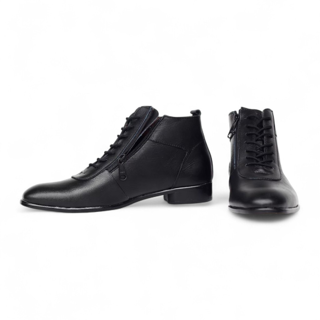 Sepatu Pantofel Tinggi Pria Zipper Sleting Kulit Asli Original CEVANY MAXLET