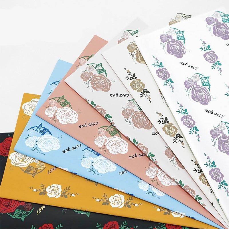 

[ 20 LEMBAR ] Kertas Buket Flower Pattern Cellophane Flower Wrapping Ecer Perlembar KB6177