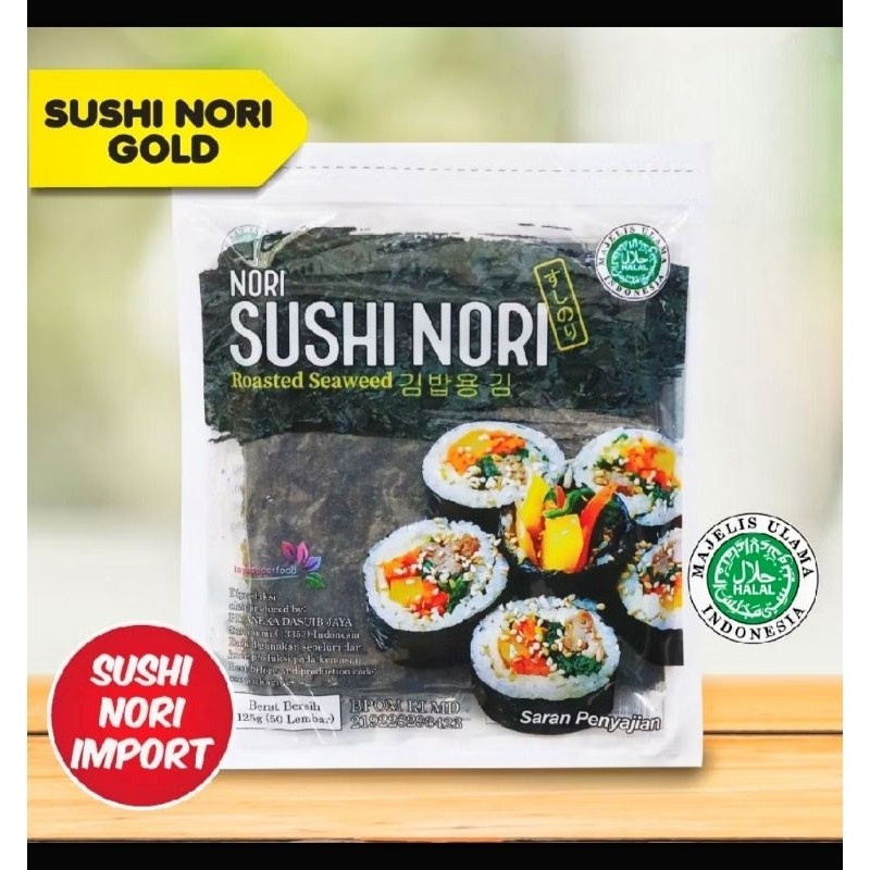 

SUSHI NORI GOLD (5/10/20 Lembar) HALAL / Roasted Seaweed