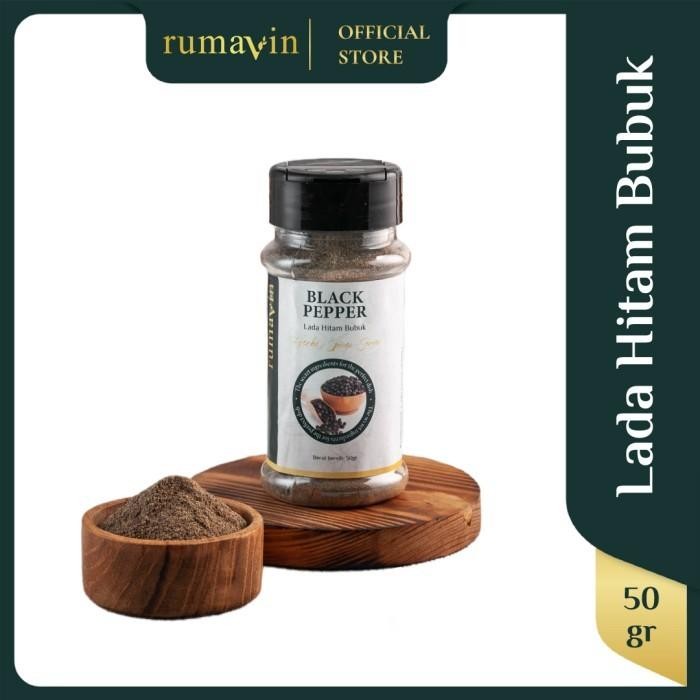 

PROMO! Rumavin - Premium Rempah Black Pepper Powder / Lada Hitam Bubuk Botol 50gr
