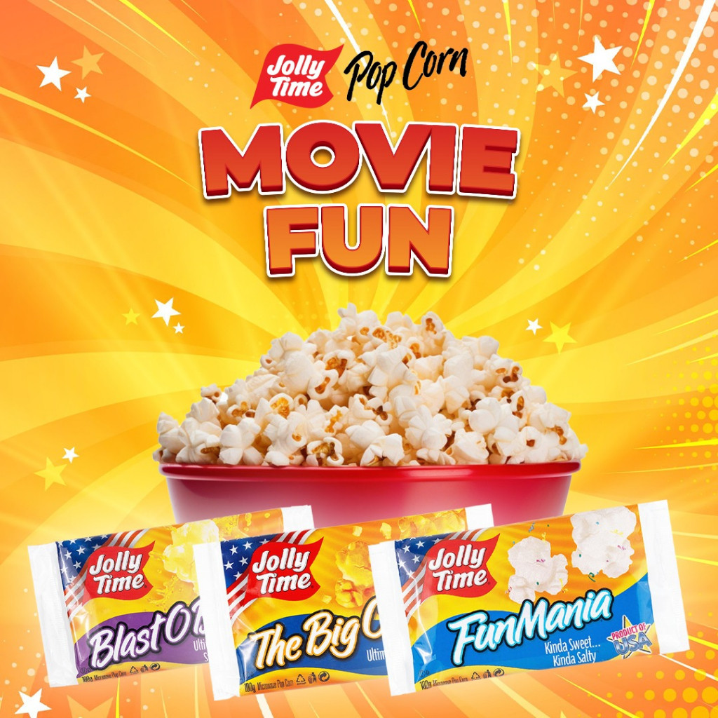 

Emama.store Jolly Time - Paket Movie Fun (1BOB, 1FM, 1TBC) - Mircowave Popcorn -Live