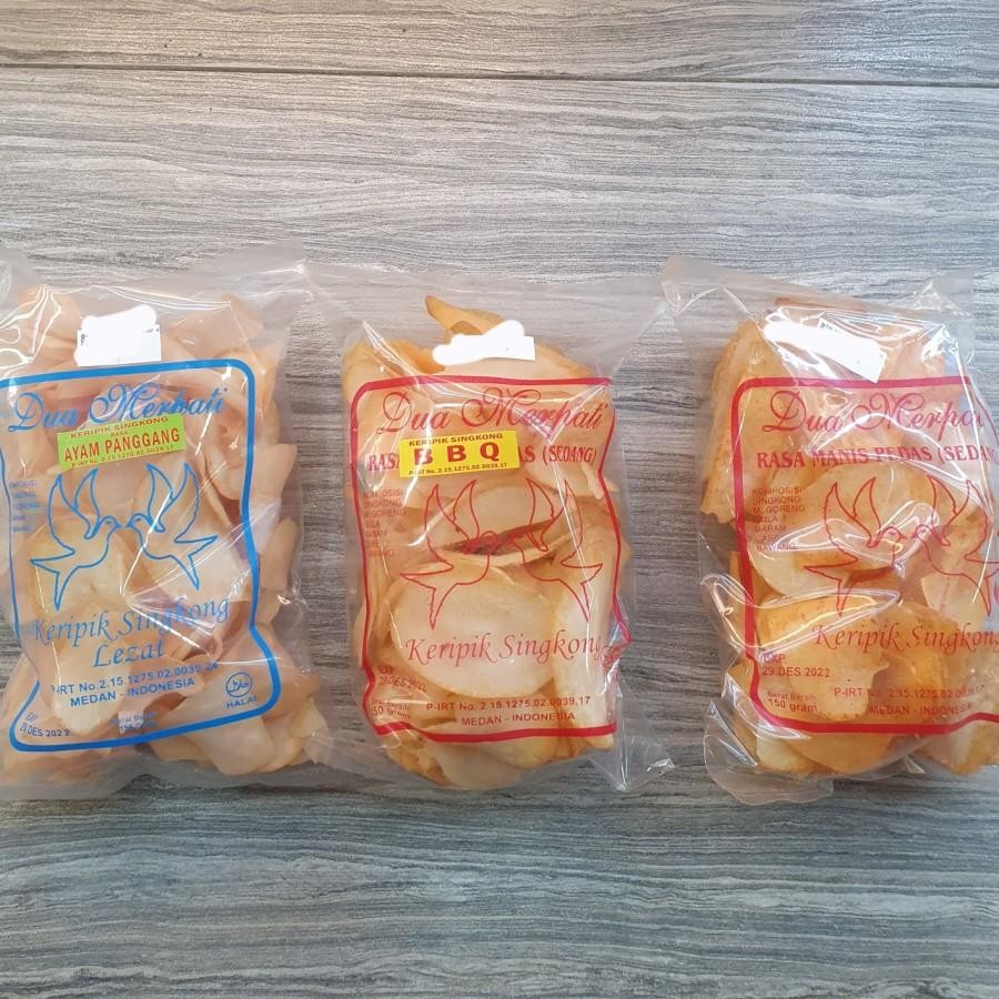 

Dua Merpati Keripik Singkong Rasa Pedas Manis / BBQ / Ayam Panggang / Sambal Pedas / Original