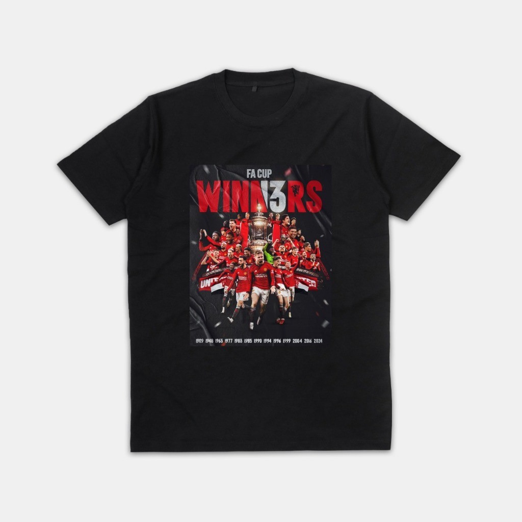 Kaos MU FA CUP WINNERS - Kaos Bola - Baju Bola MU Combed 30s Unisex