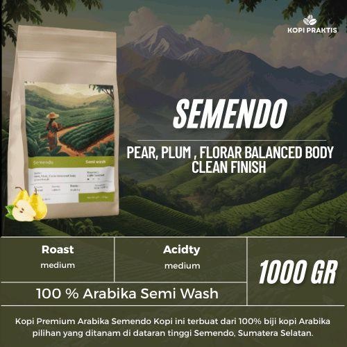 

ROASTED BEANS ARABIKA SEMI WASH SEMENDO 1000 GR | 1 KG | BIJI KOPI SANGRAI | Coffee - GILING HALUS