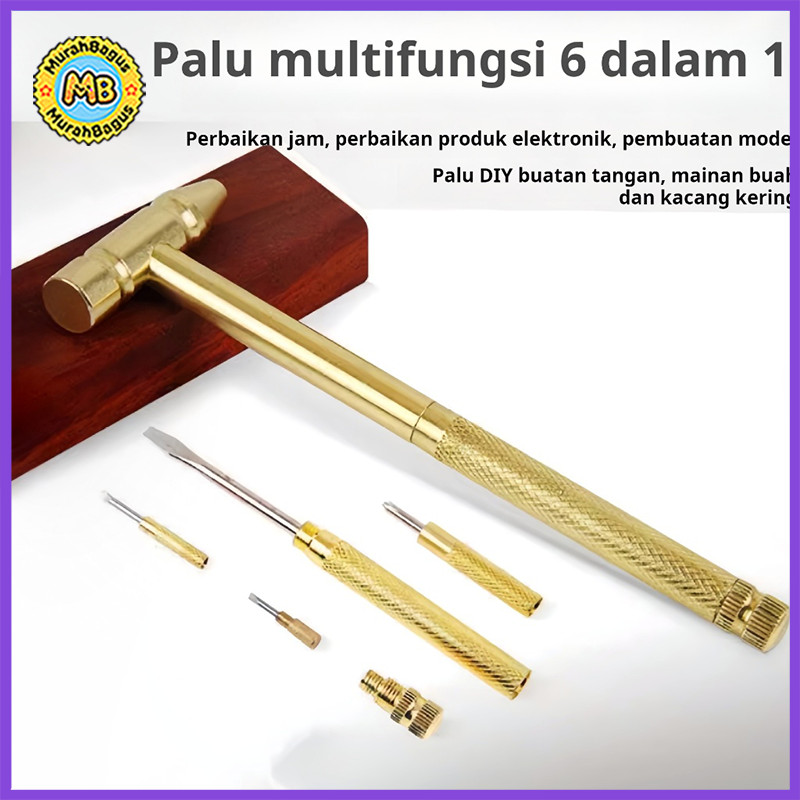 Palu mini multifungsi rumah tangga palu kecil palu kecil palu berlapis tembaga lima-dalam-satu denga