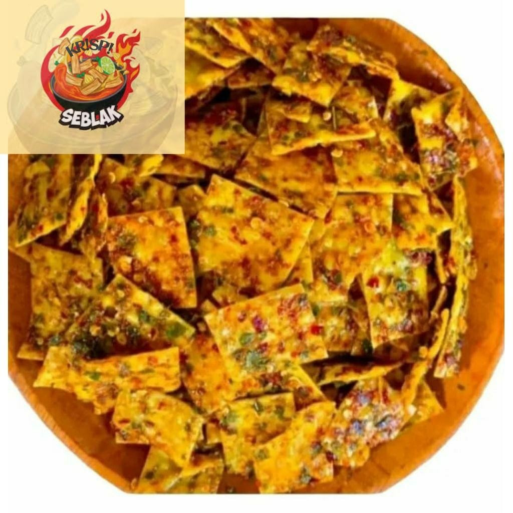 

Seblak krispi keripik Pangsit Pedas gurih Pangsit Kriuk 250Gram gratis packing babblewarp snack Bandung Seblak