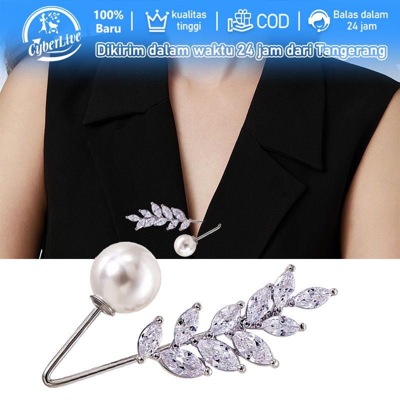 Bros Mewah Elegan Brooch Mutiara Bros Mewah Bros Elegant Dan Mewah Bross Mutiara Pin Anti Eksposur