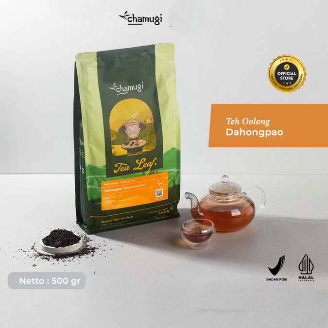 

CHAMUGI Da Hong Pao Oolong Tea 500gr | Teh Oolong Cina Premium Halal BPOM Untuk Cafe Resto Hotel HORECA Distributor resmi