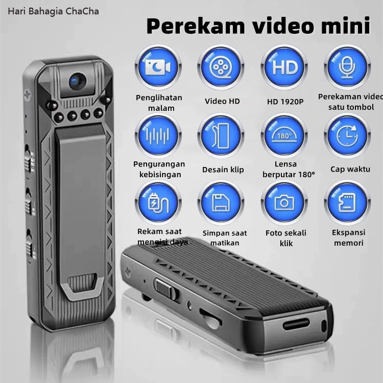 1920P Mini Action Camera - Kamera Dasbor Portabel Dan CCTV, Deteksi Gerakan + Penglihatan Malam (unt