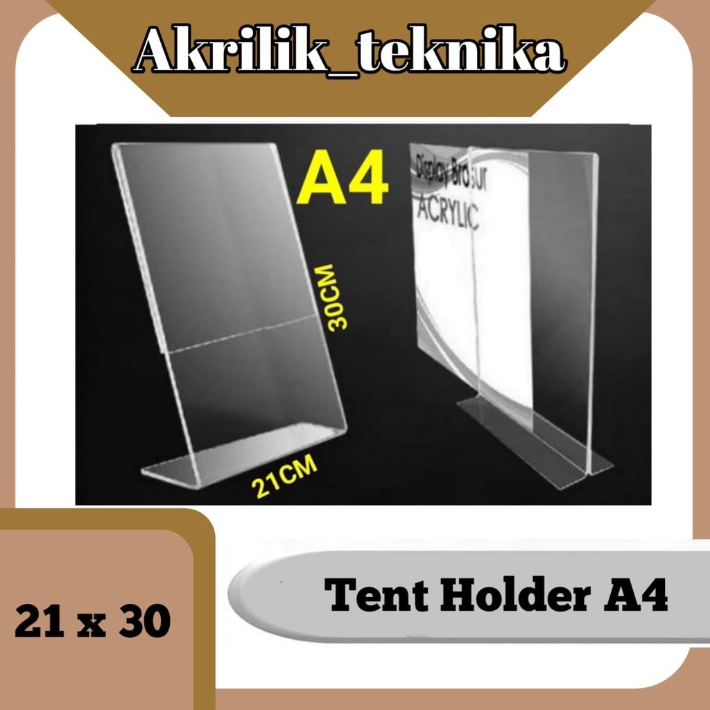 

Tempat brosur Akrilik A4/ Tent card Akrilik / Tent holder Akrilik /Akrilik QRist barcode / Stand Akrilik