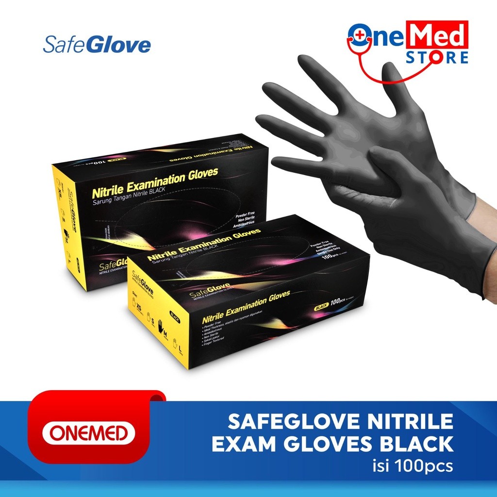 

NEW Sarung Tangan Nitrile Non Latex Black Box 100 Pcs PREMIUM