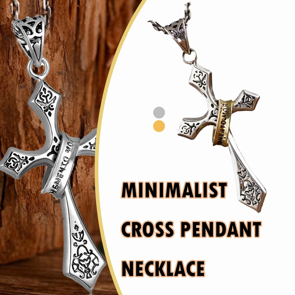 kalung salib titanium cincin Karat Silver Asli Panjang Muda Dan Anti Luntur CROSS RING Couple Stainl