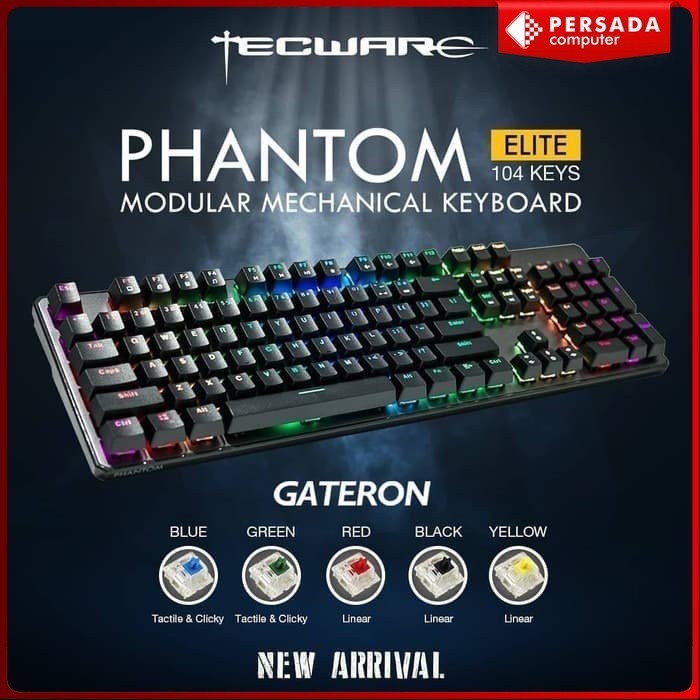 Tecware Phantom Elite 104 Gateron Yellow/Blue/Red/Black/Green Switches