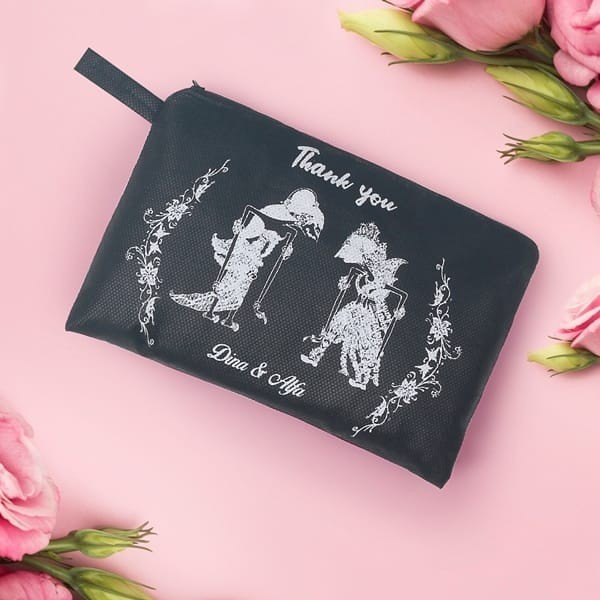 

Pouch Souvenir (isi 100pcs) Custom Sablon pouch kain laken