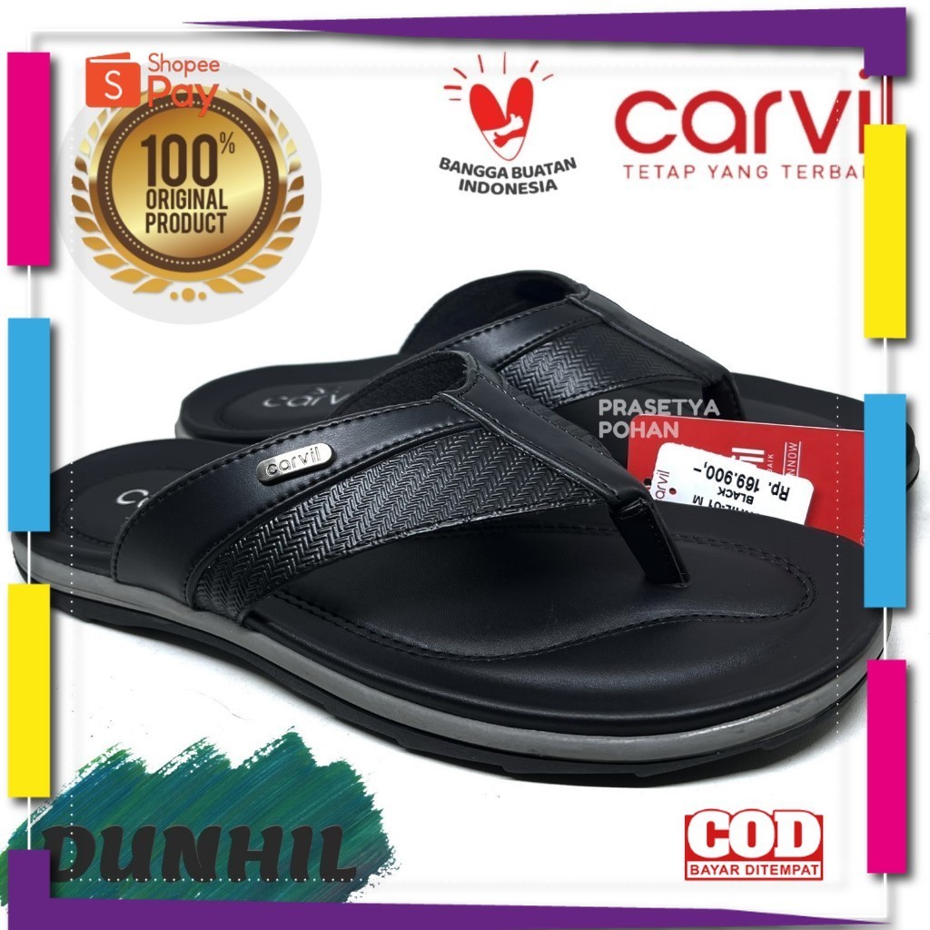 [PREMIUM ORIGINAL] Sandal Kulit Pria Carvil Original - Sendal Pria Kulit Original Carvil