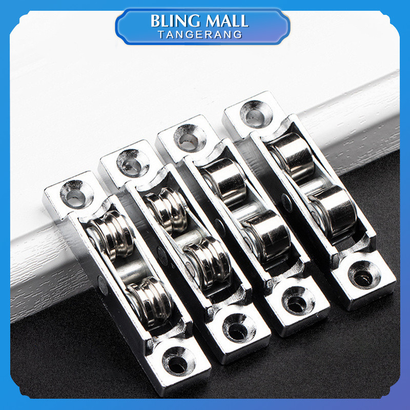 Roda Pintu Lemari Geser Anti Karat Roller Bearing Pintu Geser Zinc Alloy Katrol Pintu