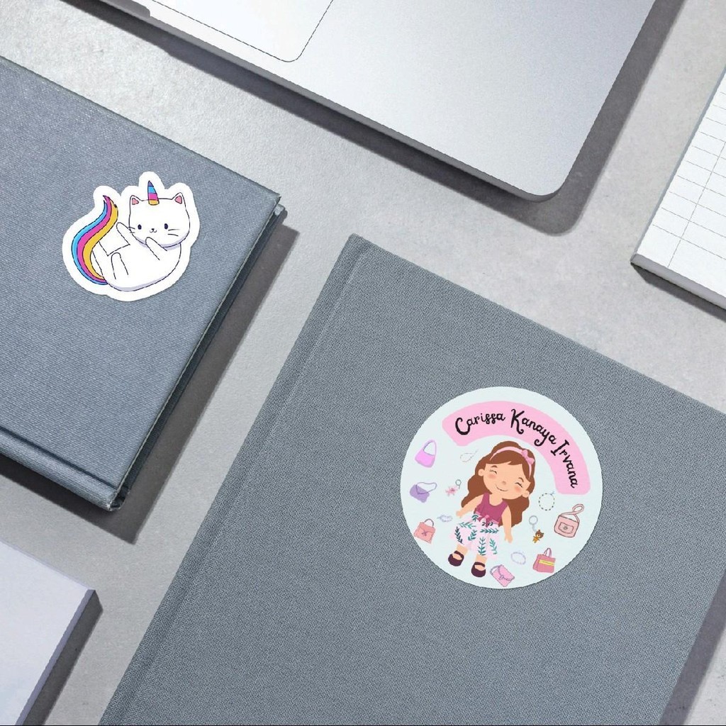 

40 pcs - Label Sticker Nama Free Custom template edisi Anak perempuan - Girl