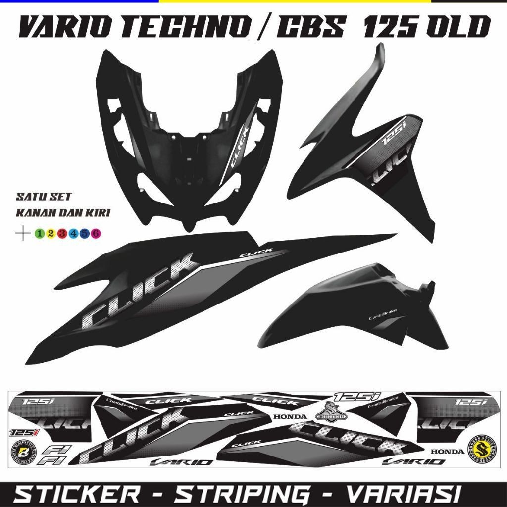 VARIASI SETIKER MOTOR / Striping motor vario techno 125 FI variasi stiker vario 125