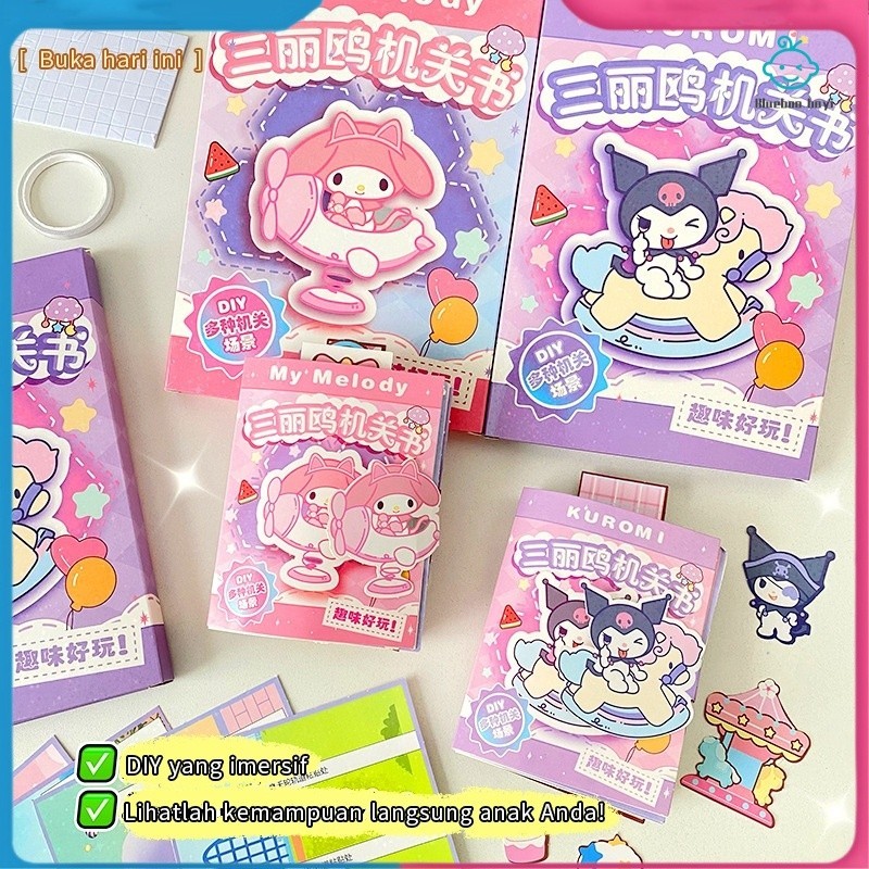 

（COD）DIY Popup Book Cute Character buku paper Sanrio deco decoration toys house room 3d goyang scrapbook isi waktu luang anak