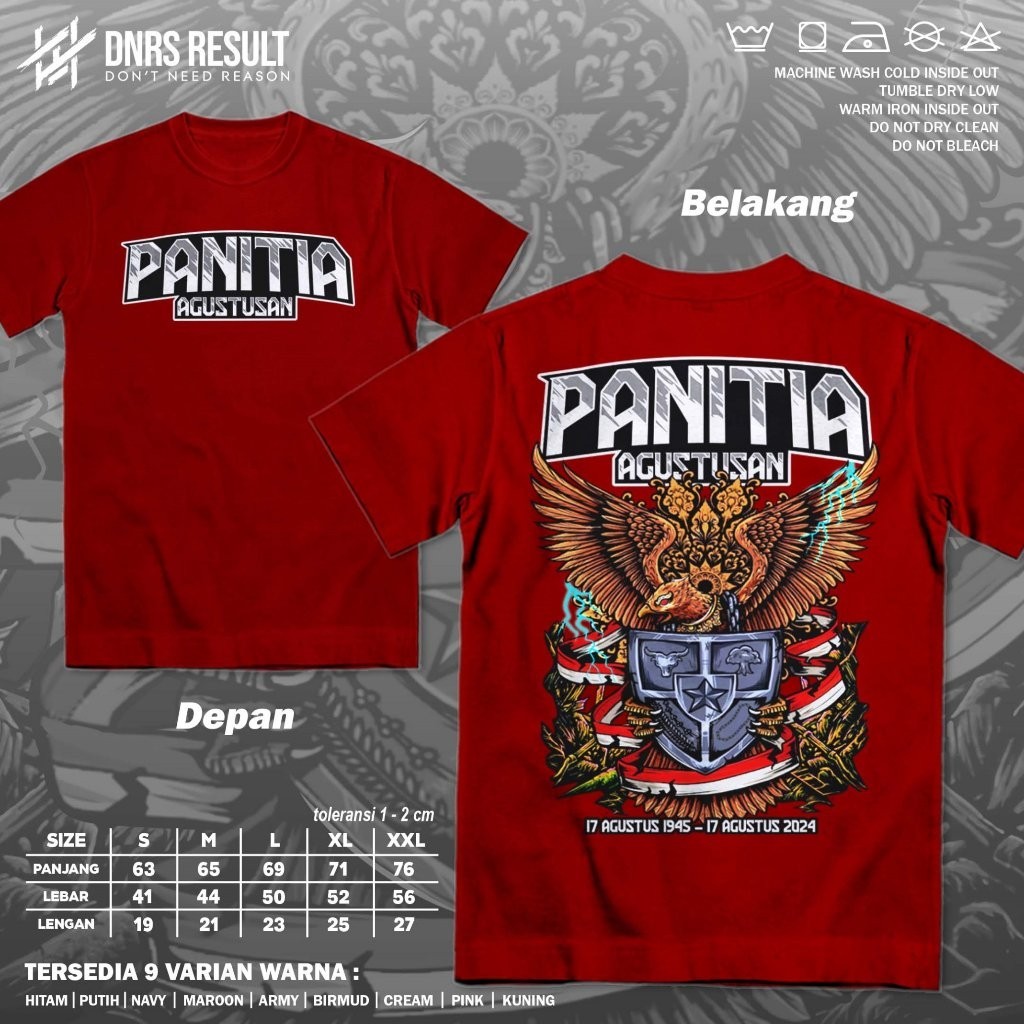 KAOS PANITIA AGUSTUSAN - Baju Indonesia Kemerdekaan 17 Agustus Merah Putih - Tshirt Couple Dewasa