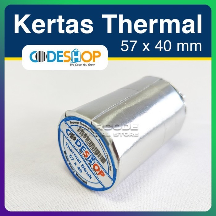 

KERTAS STRUK THERMAL EDC 57 X 40 - 57X40 MERK OTANI HASIL CETAK BIRU - Codeshop Hitam -TMA56